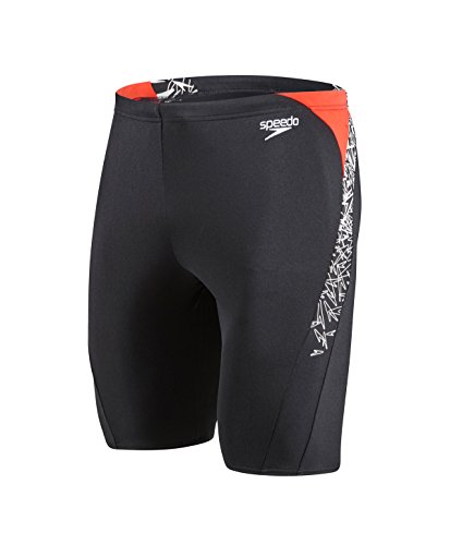 Speedo Boom Splice Bañador, Adult Male, Negra/Rojo, 36 (ES 90 CM)