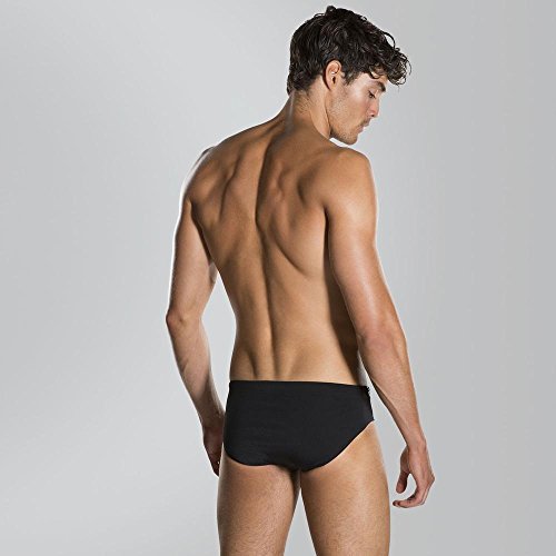 Speedo Boom Splice de 7 cm Bañador Tipo Slip, Hombre, Negro Boom/Gris Óxido, 36