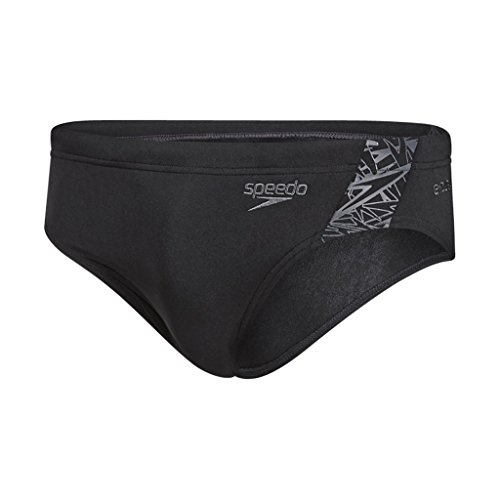 Speedo Boom Splice de 7 cm Bañador Tipo Slip, Hombre, Negro Boom/Gris Óxido, 36 Speedo Boom Splice de 7 cm Bañador Tipo Slip, Hombre, Negro Boom/Gris Óxido, 36
