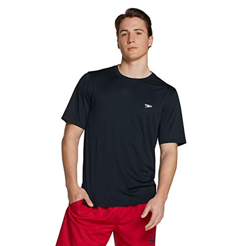 Speedo Camisa de natación UV para hombre, básica, fácil de manga corta, ajuste regular - MEASYSSBASSWIMSHIRT, Camiseta de natación Uv Basic Easy Manga Corta Regular Fit, S, Negro (Speedo Black) Speedo Camisa de natación UV para hombre, básica, fácil de manga corta, ajuste regular - MEASYSSBASSWIMSHIRT, Camiseta de natación Uv Basic Easy Manga Corta Regular Fit, S, Negro (Speedo Black)