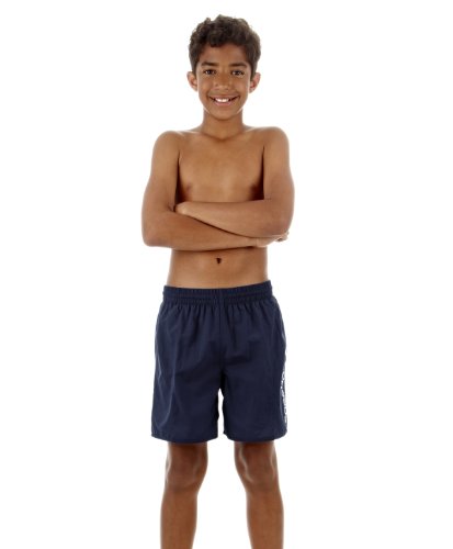 Speedo Challenge de 15" Pantalones Cortos, Junior Boys, Navy/Blanco Raya, M
