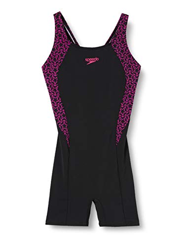 Speedo Estampado Boomstar En Las Juntas Traje De Baño Culote, Mujer, Negro/Rosa eléctrico, 32 (ES 38)