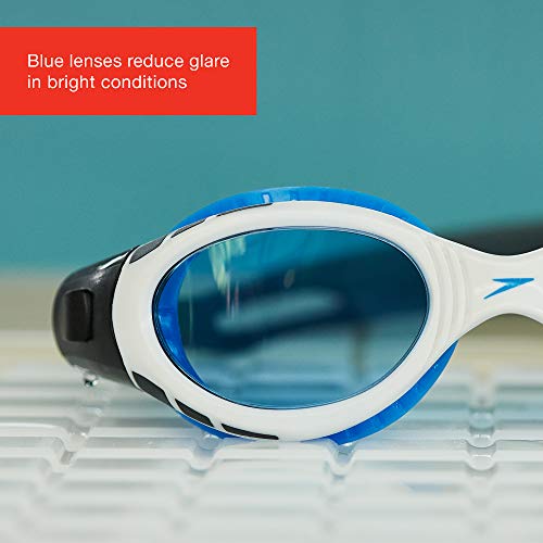 Speedo Futura Biofuse Flexiseal Gafas de Natación, para mujeres, Blanco/Azul, Talla Única