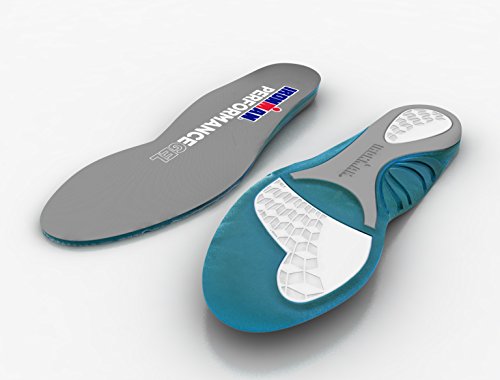 Spenco Ironman - Plantillas gel, tamaño 42 - 44, color azul / gris / blanco Spenco Ironman - Plantillas gel, tamaño 42 - 44, color azul / gris / blanco