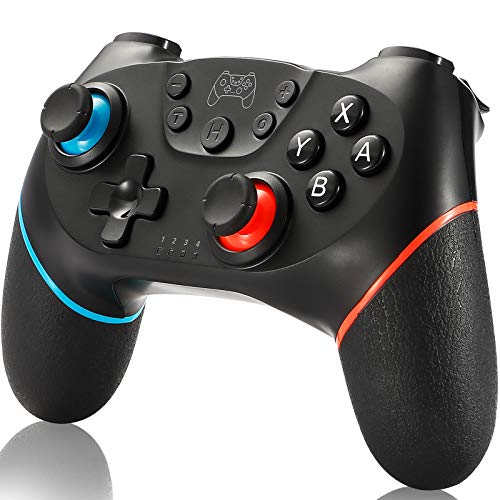 SPGOOD Mandos inalámbrico para Nintendo Switch, Bluetooth Wireless Mando Pro para Nintendo Switch/Switch Lite, Switch Remote Controller Gamepad con Turbo Dual Shock Gyro 6 ejes Somatosensory