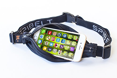 Spibelt Original Dual Pocket Sport Black Zipper Bolsa para Correr, Unisex Adulto, Negro, S-XL Spibelt Original Dual Pocket Sport Black Zipper Bolsa para Correr, Unisex Adulto, Negro, S-XL