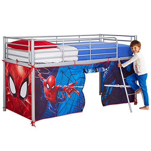 Spiderman Carpa para Cama altillo, Poliéster, Rojo, 80 x 90 x 190 cm