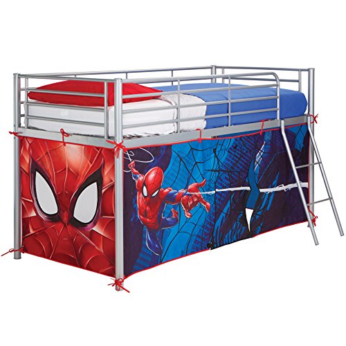 Spiderman Carpa para Cama altillo, Poliéster, Rojo, 80 x 90 x 190 cm