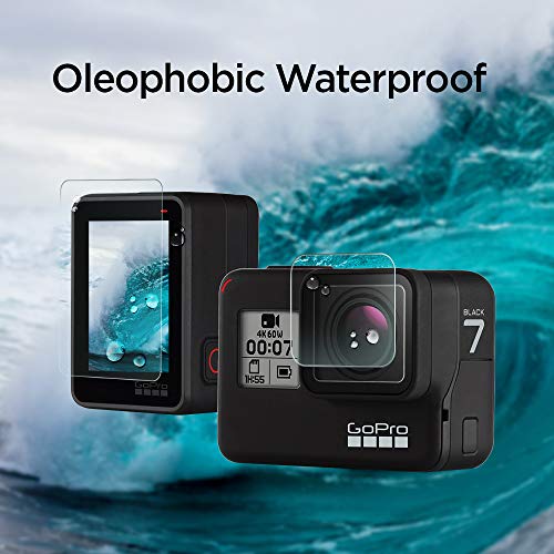 Spigen, Protector de Pantalla para GoPro Hero7/6/5, 6 Pack (2 * Cristal Templado para Camera + 4 * Protector Pantalla para Screen), Gopro Accesorios, Transparente, Anti-Scratch (S47GL26221)