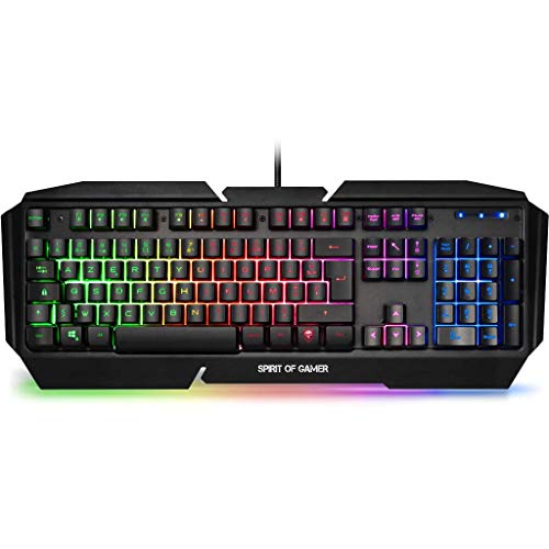 SPIRIT OF GAMER - Teclado Gaming PRO-K5 AZERTY - Semimecánico - 19 Teclas Anti-Efecto Fantasma - RGB - Retroiluminación - Play Modo – PS4 / XBOX ONE / PC / MAC SPIRIT OF GAMER - Teclado Gaming PRO-K5 AZERTY - Semimecánico - 19 Teclas Anti-Efecto Fantasma - RGB - Retroiluminación - Play Modo – PS4 / XBOX ONE / PC / MAC