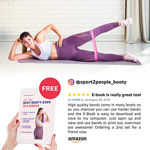 sport2people Juego de Bandas de Ejercicio con 2 Libros electrónicos de Ejercicios para fortalecimiento Muscular y Fisioterapia – Mini Fitness Bandas para glúteo, Cadera y piernas (4 Set Pink) sport2people Juego de Bandas de Ejercicio con 2 Libros electrónicos de Ejercicios para fortalecimiento Muscular y Fisioterapia – Mini Fitness Bandas para glúteo, Cadera y piernas (4 Set Pink)