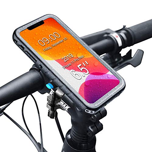 SPORTLINK Soporte Movil Bicicleta para iPhone 11 Pro MAX - Soporte Moto & Funda Impermeable iPhone 11 Pro MAX, Porta Bike Mount para 20-35 mm Manillar (6,5 Pulgadas)