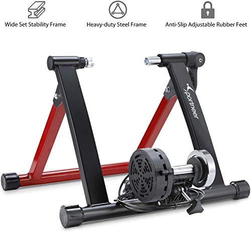 Sportneer Rodillo de Bicicleta con Resistencia de 8 Niveles Entrenamiento Dom¨¦Stico Entrenador de Bicicleta Ejercicio Plegable Acero 120kg Negro