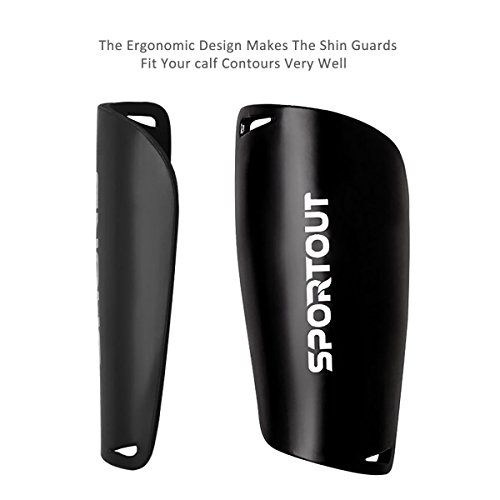 Sportout - Espinilleras de fútbol para niños y jóvenes con Mangas elásticas, Ofrece una protección Integral para Sus piernas (Negro, L) Sportout - Espinilleras de fútbol para niños y jóvenes con Mangas elásticas, Ofrece una protección Integral para Sus piernas (Negro, L)