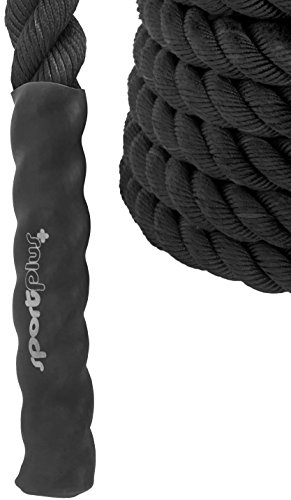 SportPlus SP-BR-015 Cuerda de Batalla-Crossfit-Entrenamiento Funcional y Resistencia, Negro, 15m-12kg SportPlus SP-BR-015 Cuerda de Batalla-Crossfit-Entrenamiento Funcional y Resistencia, Negro, 15m-12kg