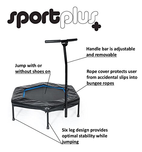 SportPlus Trampolín Fitness con Mango Regulable – Cama Elástica para Adultos