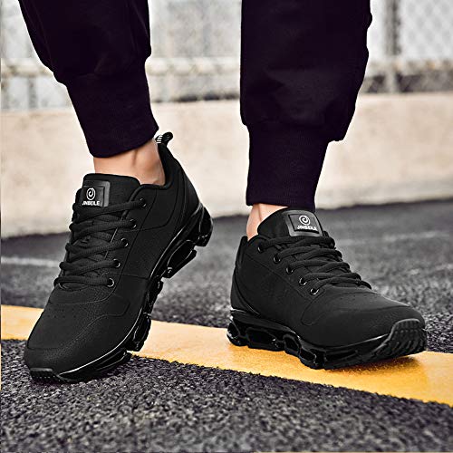 Sports Para Hombre Zapatillas Deportivas Casuales Caminando Para Correr Gimnasio Zapatillas De Deporte Cómodo Al Aire Libre Transpirable Entrenadores De Moda Absorción De Golpes,Negro,42