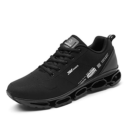 Sports Para Hombre Zapatillas Deportivas Casuales Caminando Para Correr Gimnasio Zapatillas De Deporte Cómodo Al Aire Libre Transpirable Entrenadores De Moda Absorción De Golpes,Negro,42