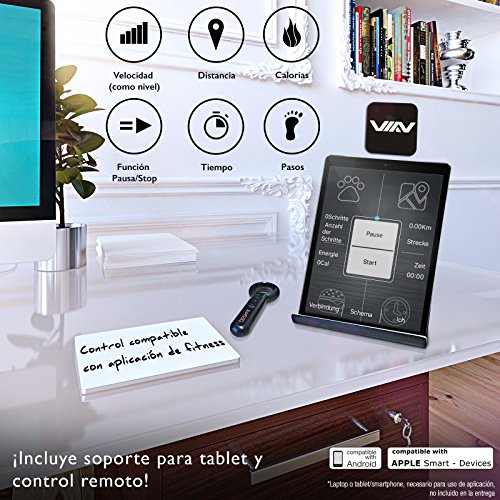 Sportstech Cinta de Correr DESKFIT DFT200 Ideal para Escritorio de Oficina. Trabajo ergonómico y Movimiento al Mismo Tiempo, sin Dolor de Espalda. con Soporte práctico para Tablet, Control Remoto by