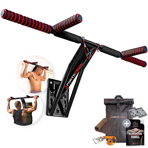 Sportstech Premium 2en1 Barra de dominadas & Dips KS700 | Montaje fácil | Barra de dominadas Portable - casa + Pared + árbol | Más de 40 Ejercicios | Set: Correa, Mochila, Protector de árbol + eBook Sportstech Premium 2en1 Barra de dominadas & Dips KS700 | Montaje fácil | Barra de dominadas Portable - casa + Pared + árbol | Más de 40 Ejercicios | Set: Correa, Mochila, Protector de árbol + eBook