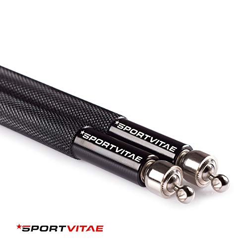 Sportvitae Comba ALUPRO de Alta Velocidad | Speed Jump Rope |Empuñaduras de Aluminio Muy Ligeras y Cómodas | Cable de Acero 2,5 mm | Cuerda Ideal para Crossfit, Boxeo, MMA, Fitness | Hombre y Mujer