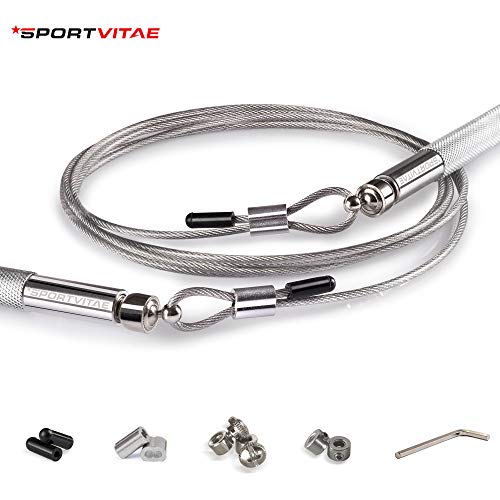 Sportvitae Comba ALUPRO de Alta Velocidad | Speed Jump Rope |Empuñaduras de Aluminio Muy Ligeras y Cómodas | Cable de Acero 2,5 mm | Cuerda Ideal para Crossfit, Boxeo, MMA, Fitness | Hombre y Mujer