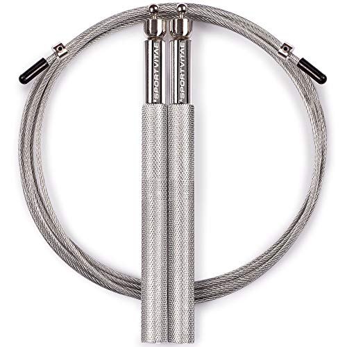 Sportvitae Comba ALUPRO de Alta Velocidad | Speed Jump Rope |Empuñaduras de Aluminio Muy Ligeras y Cómodas | Cable de Acero 2,5 mm | Cuerda Ideal para Crossfit, Boxeo, MMA, Fitness | Hombre y Mujer Sportvitae Comba ALUPRO de Alta Velocidad | Speed Jump Rope |Empuñaduras de Aluminio Muy Ligeras y Cómodas | Cable de Acero 2,5 mm | Cuerda Ideal para Crossfit, Boxeo, MMA, Fitness | Hombre y Mujer
