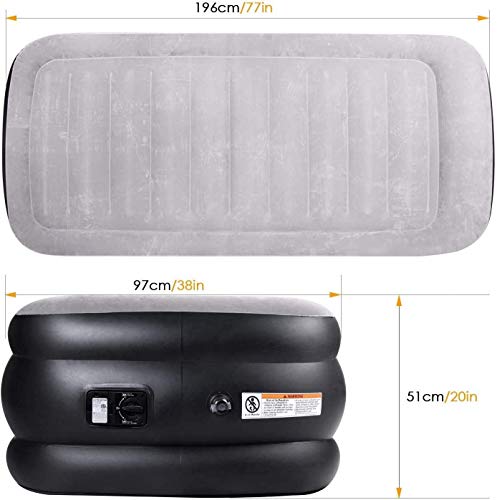 SPREEY Colchón Hinchable(203 x 152 x 51 cm) Doble Cama de Aire Queen Inflable,Bomba eléctrica integrada,Capa flocada,con Bolsa de Almacenamiento(Regalo,Invitados de Bienvenida,Camping,Viaje) SPREEY Colchón Hinchable(203 x 152 x 51 cm) Doble Cama de Aire Queen Inflable,Bomba eléctrica integrada,Capa flocada,con Bolsa de Almacenamiento(Regalo,Invitados de Bienvenida,Camping,Viaje)