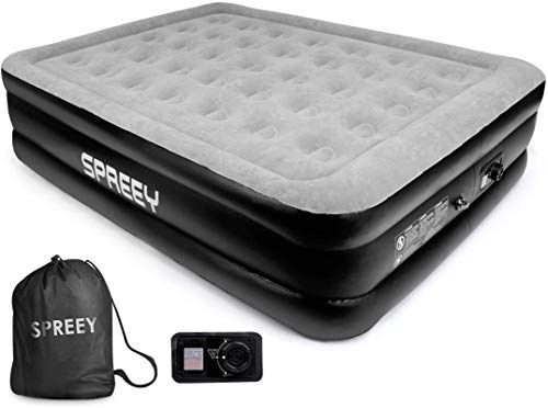 SPREEY Colchón Hinchable(203 x 152 x 51 cm) Doble Cama de Aire Queen Inflable,Bomba eléctrica integrada,Capa flocada,con Bolsa de Almacenamiento(Regalo,Invitados de Bienvenida,Camping,Viaje) SPREEY Colchón Hinchable(203 x 152 x 51 cm) Doble Cama de Aire Queen Inflable,Bomba eléctrica integrada,Capa flocada,con Bolsa de Almacenamiento(Regalo,Invitados de Bienvenida,Camping,Viaje)