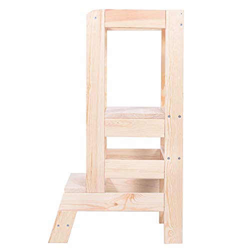 SPRINGOS Kitchen Helper|Utensilio de cocina para niños pequeños|90 x 39 x 52 cm|Madera maciza | Torre | Estable | Madera de pino | Trona | Muebles | Cocina | Plataforma SPRINGOS Kitchen Helper|Utensilio de cocina para niños pequeños|90 x 39 x 52 cm|Madera maciza | Torre | Estable | Madera de pino | Trona | Muebles | Cocina | Plataforma