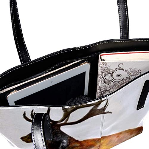 Sprint Elk - Bolso de piel para mujer, con asa de piel suave, para trabajo, viajes, bolsa de mensajero grande Sprint Elk - Bolso de piel para mujer, con asa de piel suave, para trabajo, viajes, bolsa de mensajero grande