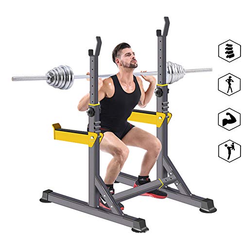 Squat Rack Stand Soportes Sentadilla Rack Varias Posiciones Ajustable Barra Pesas Estante Barra Soporte De Medio Marco Robusto MAX 150Kg