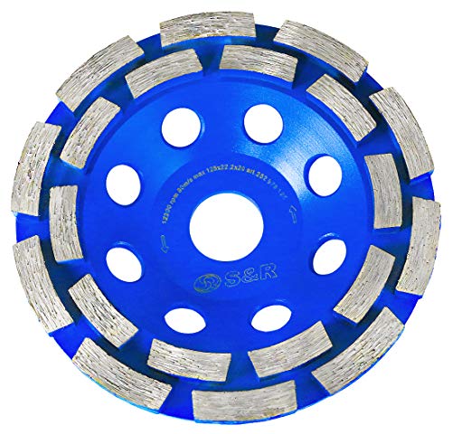 S&R Muela Disco diamante 125 para desbaste Hormigón Granito Piedra Mampostería, 2 filas. Profesional para amoladora angular. S&R Muela Disco diamante 125 para desbaste Hormigón Granito Piedra Mampostería, 2 filas. Profesional para amoladora angular.