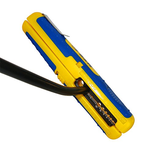 S&R Pelacables de precisión, herramienta pelacables universal, para cables AWG 10–20, SAT/RG6 y RG59, Cables de bajo voltaje de 8 – 13 mm
