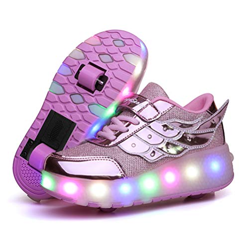 SRD-USB Recargable LED Luz Moda Aire Libre Parpadea Ajustable Rueda Roller Automática de Skate Zapatillas con Ruedas Zapatos Patines Deportes Zapatos Sneakers Running Shoes para Unisex Niños Niñas SRD-USB Recargable LED Luz Moda Aire Libre Parpadea Ajustable Rueda Roller Automática de Skate Zapatillas con Ruedas Zapatos Patines Deportes Zapatos Sneakers Running Shoes para Unisex Niños Niñas