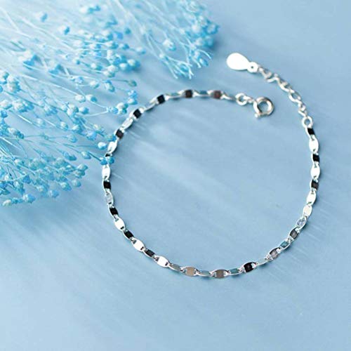 S&RL S925 Pulsera de Plata Hoja Pequeña Elíptica Fresca Fresca Simple para Mujer Que Entra en Contacto con Joyería de ModaPulsera de plata S925