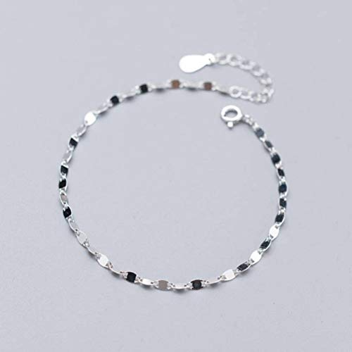 S&RL S925 Pulsera de Plata Hoja Pequeña Elíptica Fresca Fresca Simple para Mujer Que Entra en Contacto con Joyería de ModaPulsera de plata S925