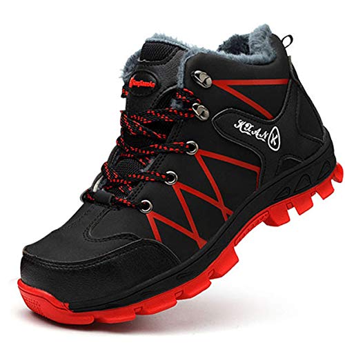 SROTER Mujer Hombre Invierno Botas de Seguridad Trabajo Zapatillas con Puntera de Acero Impermeables Botas de Nieve Zapatos de Trabajo Entrenador Unisex Zapatillas de Senderismo