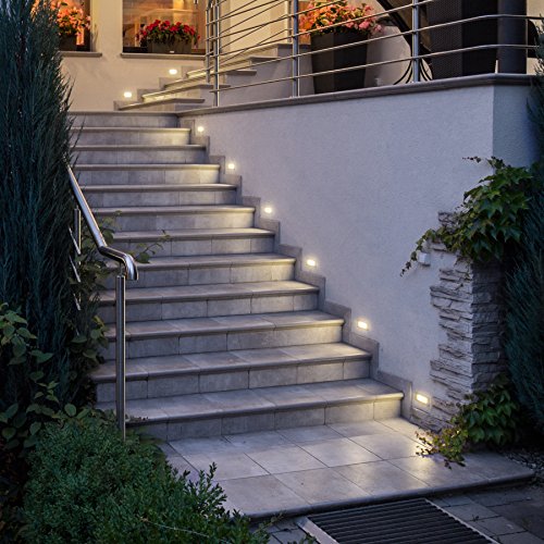 SSC-LUXon® Piko-S - Juego de 5 lámparas LED de pared para exteriores (acero inoxidable cepillado, IP65, 230 V, 1,5 W, luz blanca neutra) SSC-LUXon® Piko-S - Juego de 5 lámparas LED de pared para exteriores (acero inoxidable cepillado, IP65, 230 V, 1,5 W, luz blanca neutra)