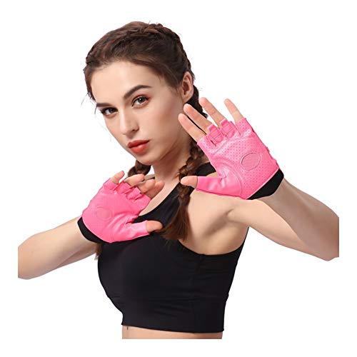 SSGLOVELIN Guantes Gimnasio Body Building Training Fitness Sports Peso Ejercicio de Levantamiento Guantes Antideslizante for Mujeres Guantes de Yoga Color Rosa (Color : Pink, Size : S)