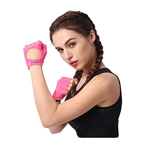 SSGLOVELIN Guantes Gimnasio Body Building Training Fitness Sports Peso Ejercicio de Levantamiento Guantes Antideslizante for Mujeres Guantes de Yoga Color Rosa (Color : Pink, Size : S)