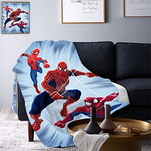 SSKJTC Manta ligera Spiderman tres posturas Cama Dormir Viaje Mascotas Lectura 150x200 cm