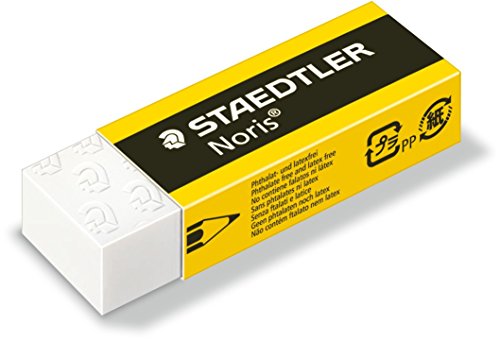 Staedtler Noris 526 N20BK2. Goma de borrar blanca con faja de cartón. Blíster con 2 gomas de borrar.