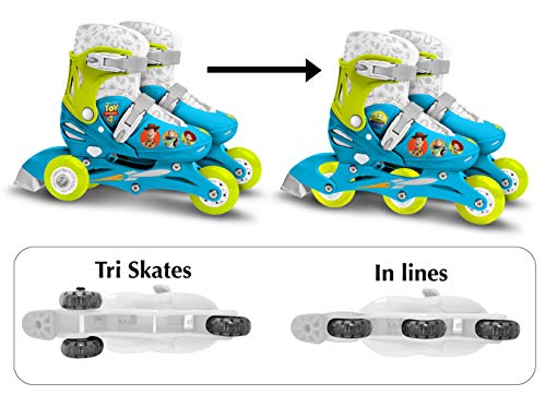 Stamp Sas- Patins en Ligne Two in One 3 Roues Toy Story 4 27-30 Adjustable Wheels Skate, Color Blue, Sizes (J867730)