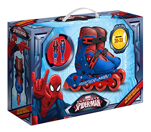 Stamp Sm250302 Spiderman Patines en línea Ajustables Tamaño 30 – 33, Boys, Blue, Sizes 30-33