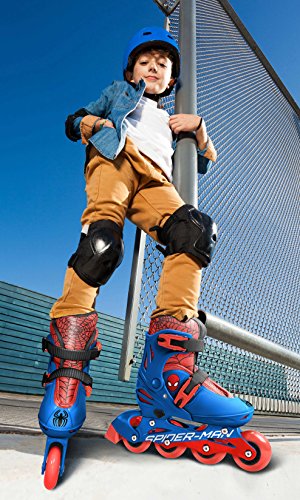 Stamp Sm250302 Spiderman Patines en línea Ajustables Tamaño 30 – 33, Boys, Blue, Sizes 30-33