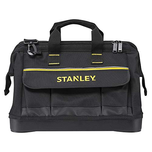 STANLEY 1-96-183 - Bolsa para herramientas de gran abertura con cremallera, 45 x 27.5 x 23.5 cm, base reforzada