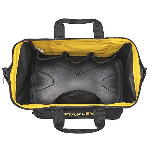 STANLEY 1-96-183 - Bolsa para herramientas de gran abertura con cremallera, 45 x 27.5 x 23.5 cm, base reforzada