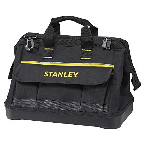 STANLEY 1-96-183 - Bolsa para herramientas de gran abertura con cremallera, 45 x 27.5 x 23.5 cm, base reforzada