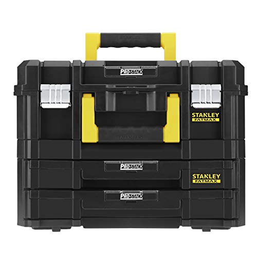 Stanley - FatMax FMST1-71981 Maleta multiusos para herramientas con cajonera doble PRO-STACK II y IV, Negro